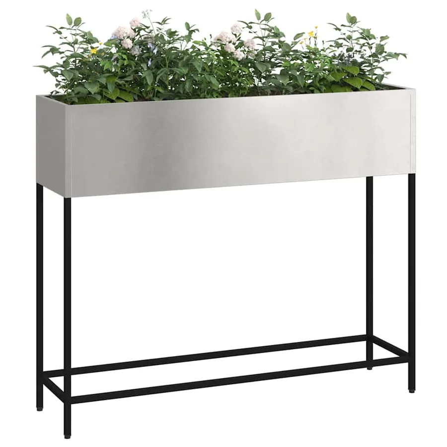 Bac de jardin surélevé Argent 100 x 26 x 82 cm Acier inoxydable - 3