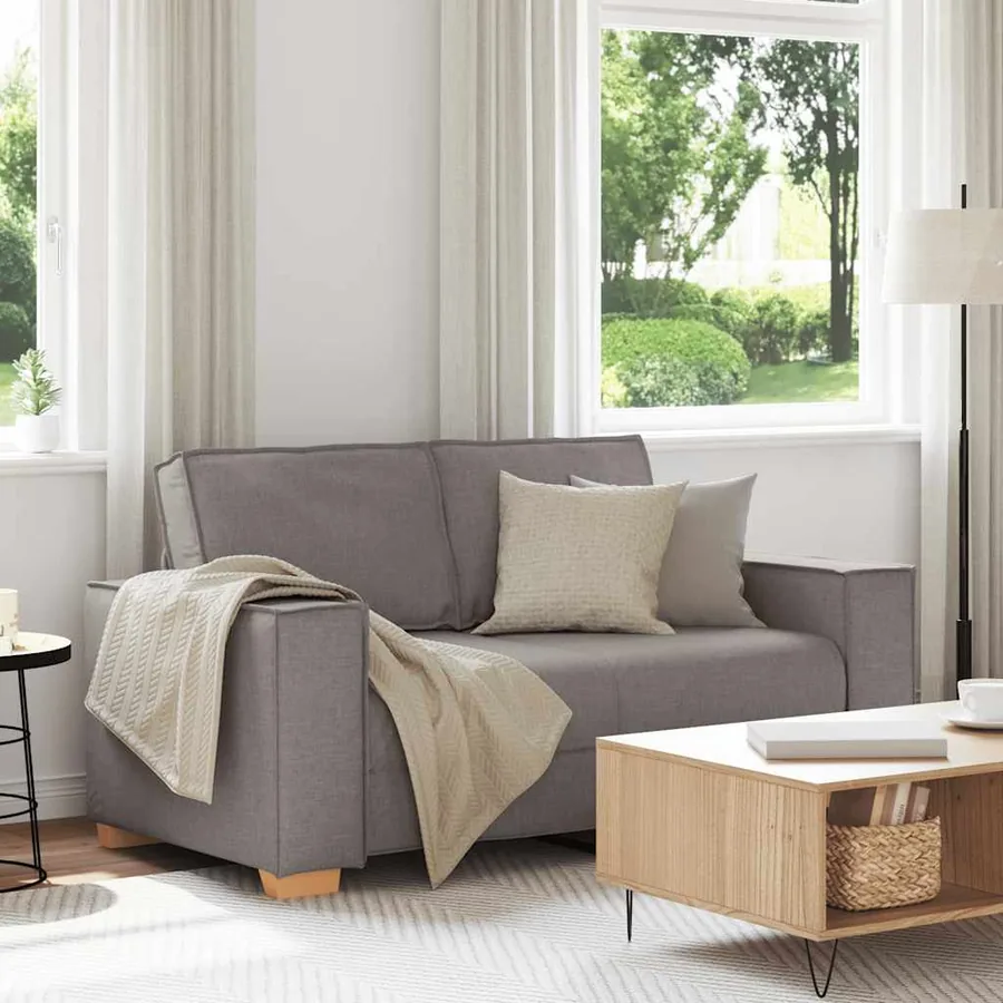 Canapé 2 places Taupe 160x78x84 cm Tissu