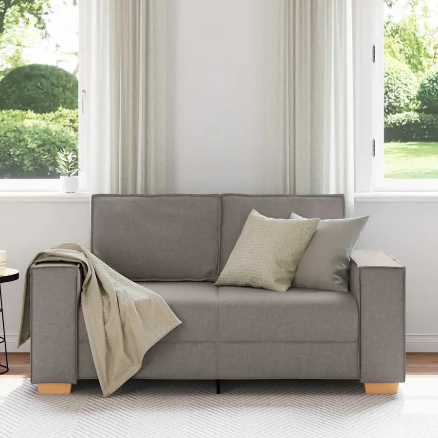 Canapé 2 places Taupe 160x78x84 cm Tissu - 3
