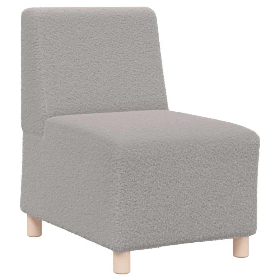 Canapé modulaire sans accoudoirs Gris clair 55 cm Tissu imitation laine bouclée - 2