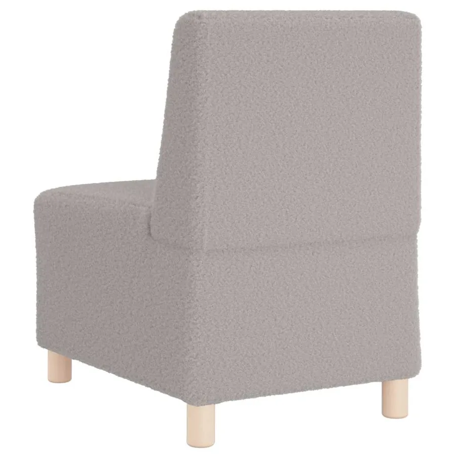 Canapé modulaire sans accoudoirs Gris clair 55 cm Tissu imitation laine bouclée - 5