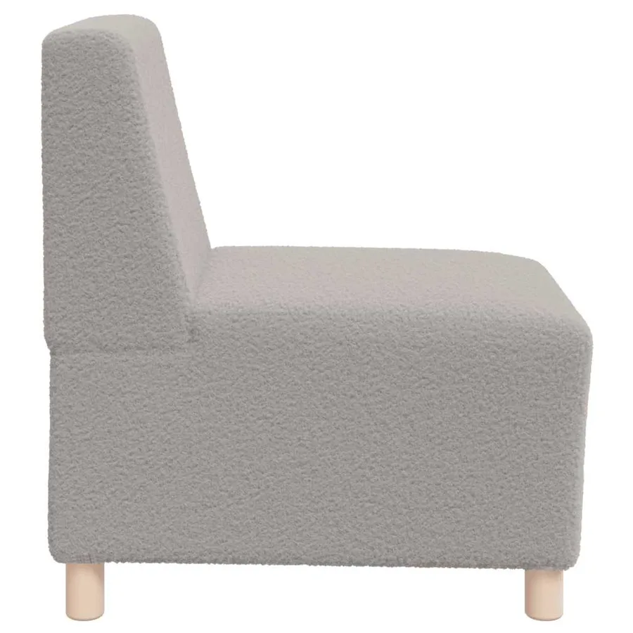 Canapé modulaire sans accoudoirs Gris clair 55 cm Tissu imitation laine bouclée - 6