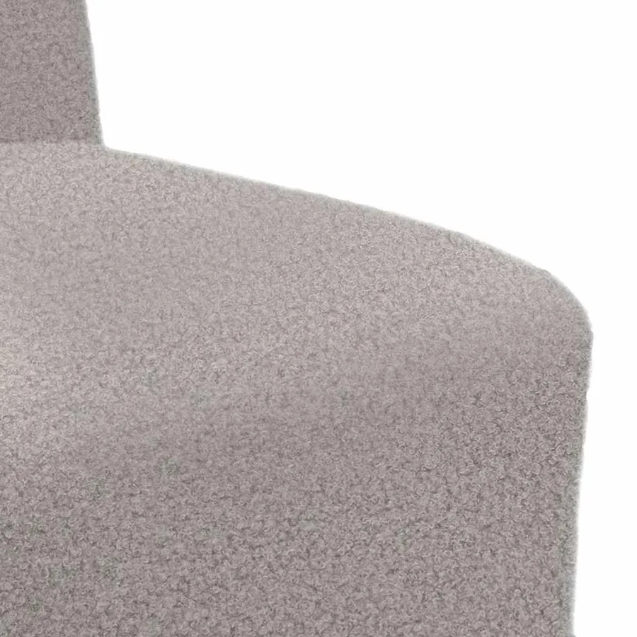Canapé modulaire sans accoudoirs Gris clair 55 cm Tissu imitation laine bouclée - 7