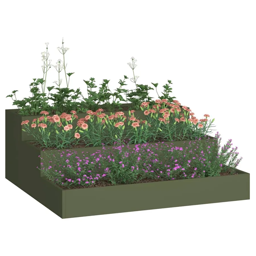 Cache-pot de jardin Vert olive 90 x 90 x 35 cm - 3