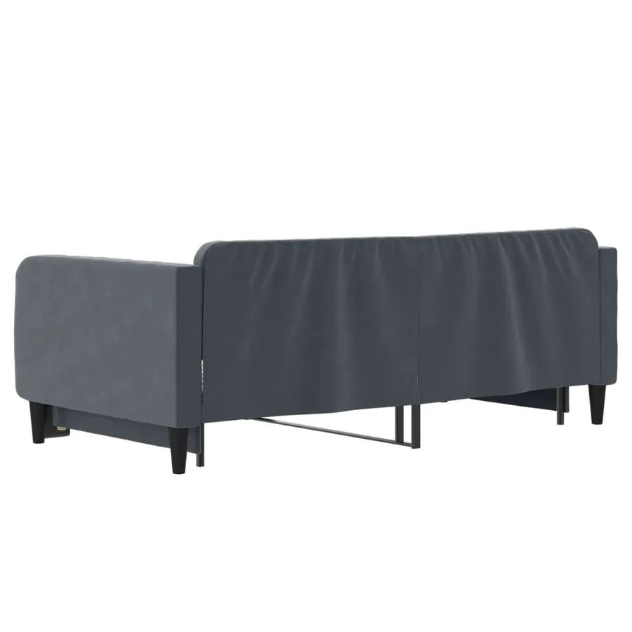 Lit de jour avec gigogne sans matelas gris foncé 90x190 cm - 5
