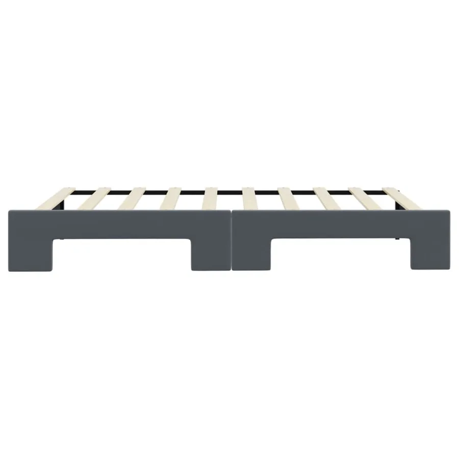 Lit de jour avec gigogne sans matelas gris foncé 90x190 cm - 9