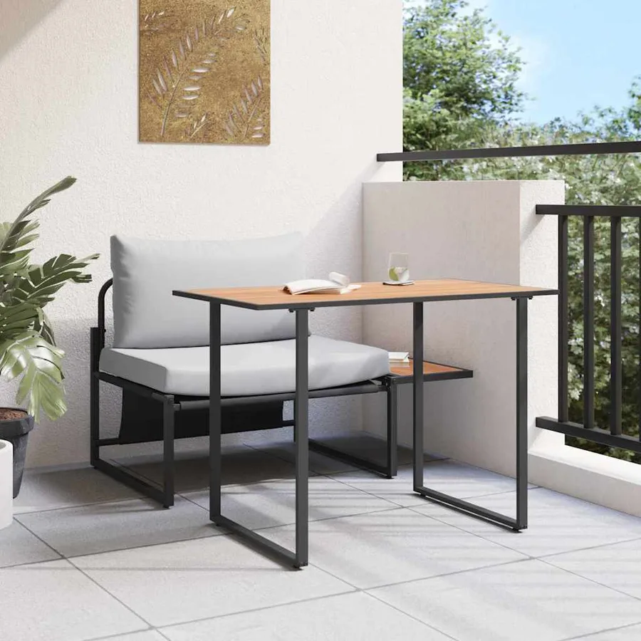 Mobilier de Patio en Acier 2 pcs Gris clair Acier - 4