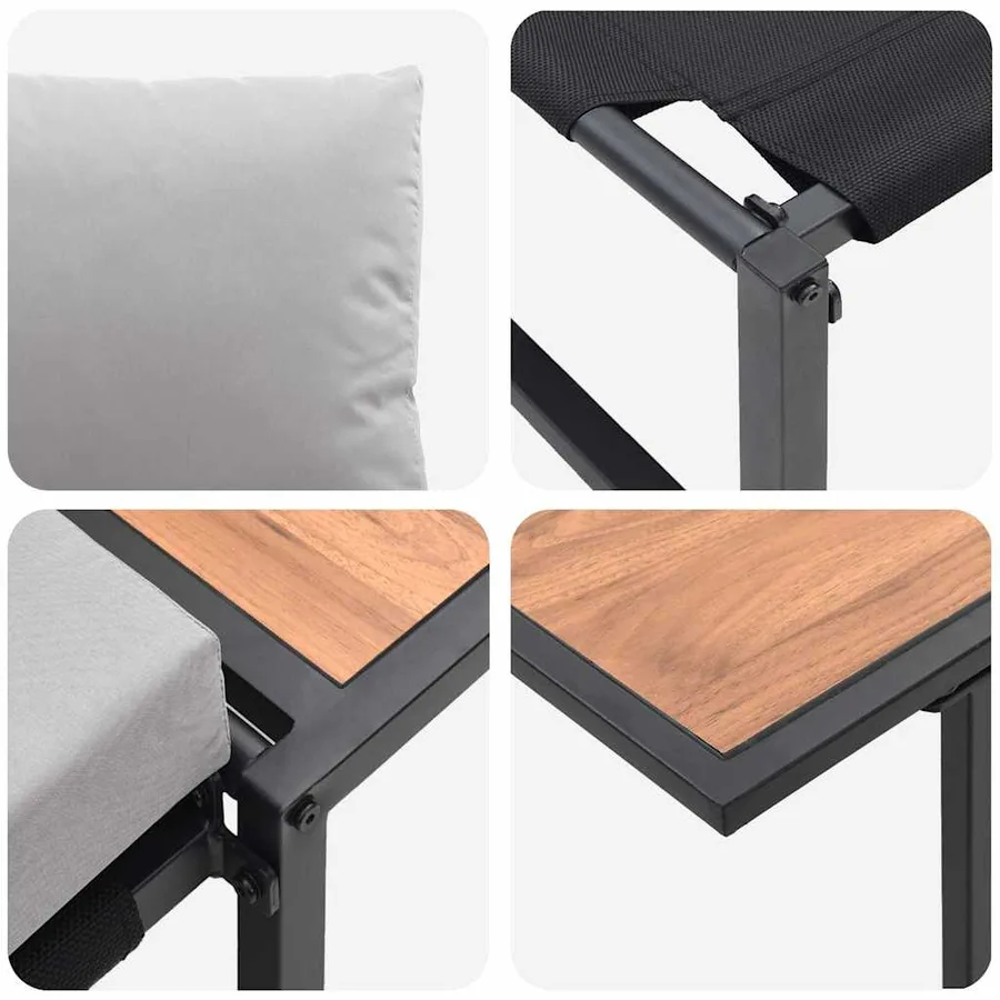 Mobilier de Patio en Acier 2 pcs Gris clair Acier - 9