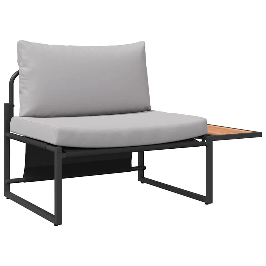 Ensemble de salle à manger pour jardin 3 pcs Gris clair Acier - 5