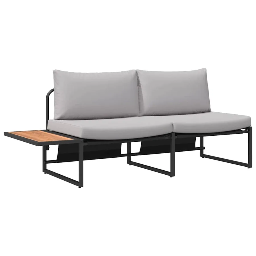 Ensemble de salle à manger pour jardin 3 pcs Gris clair Acier - 6
