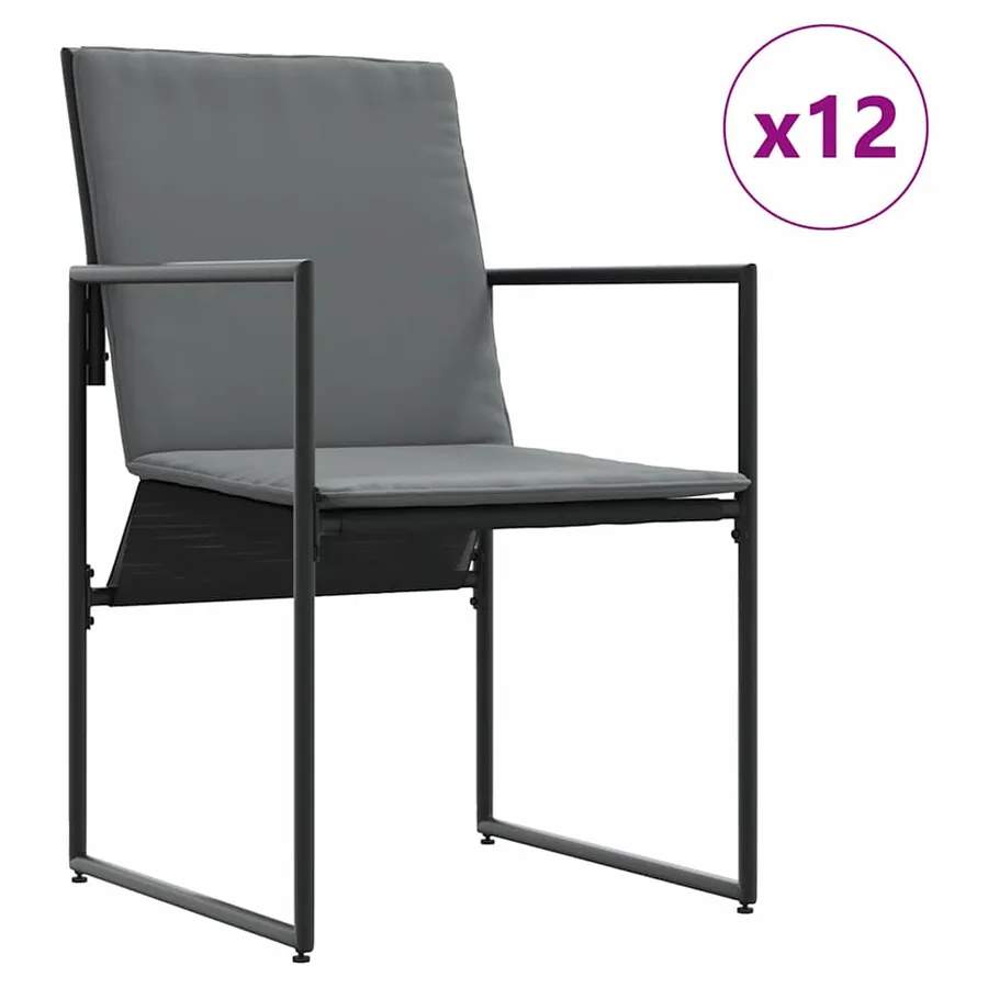 Ensemble de salle à manger pour jardin 17 pcs Noir Acier - 4