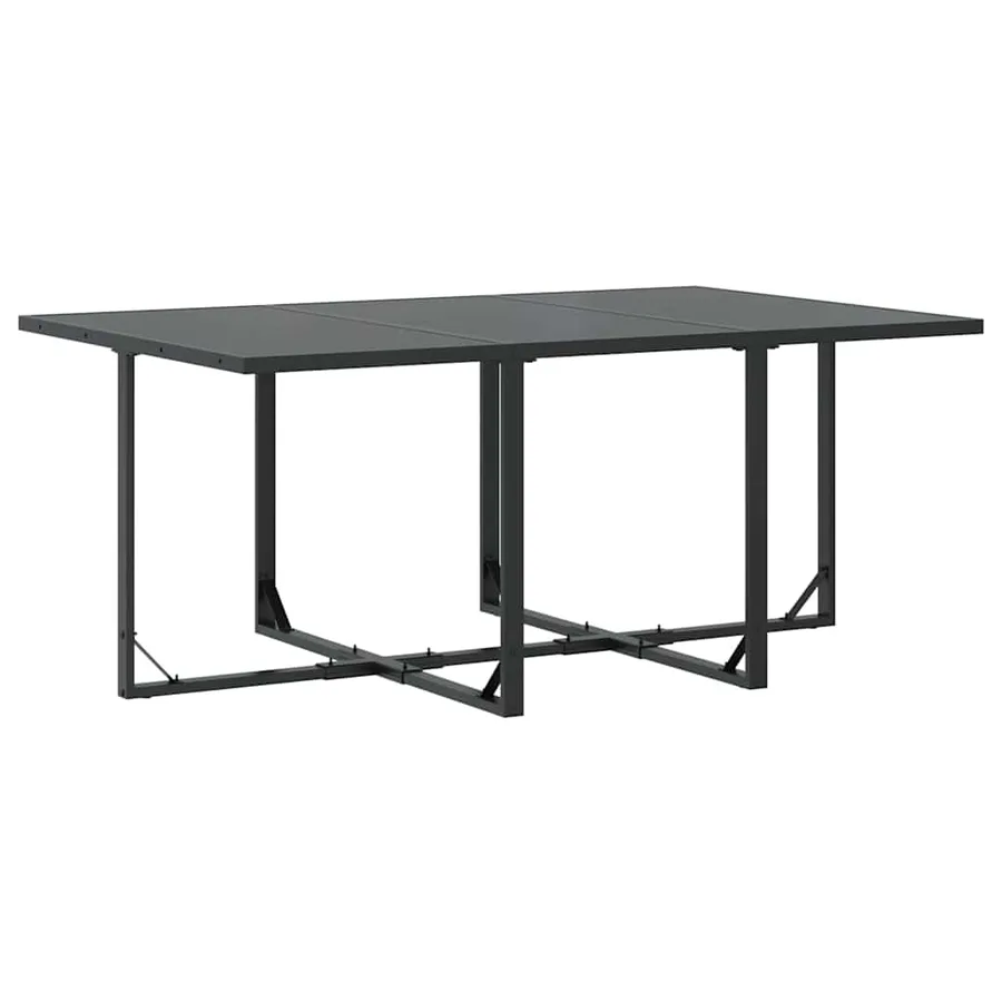 Ensemble de salle à manger pour jardin 7 pcs Noir Acier - 4