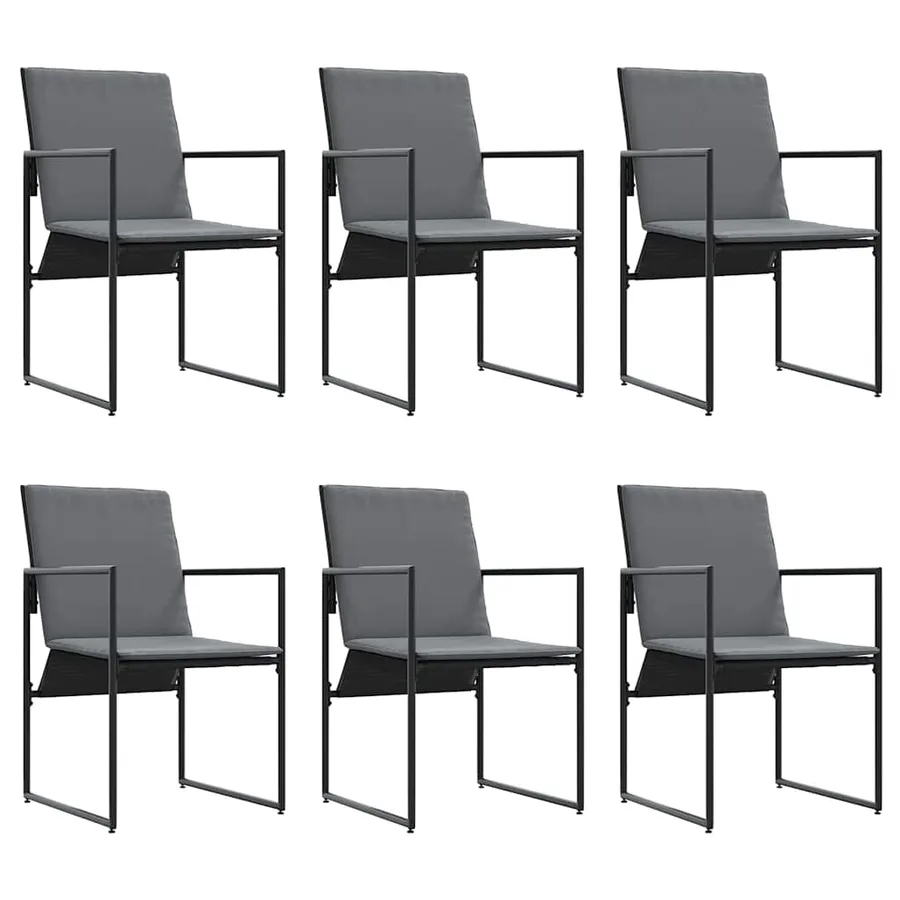 Ensemble de salle à manger pour jardin 7 pcs Noir Acier - 5