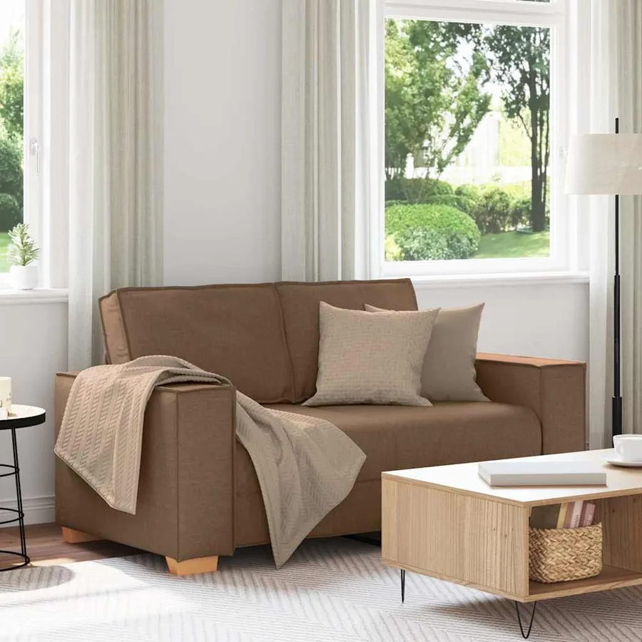 Canapé 2 places Marron 160x78x84 cm Tissu