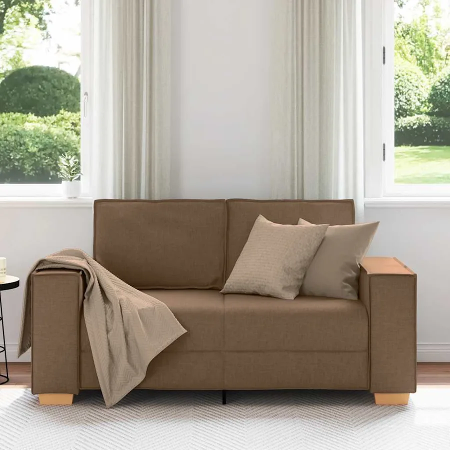 Canapé 2 places Marron 160x78x84 cm Tissu - 3