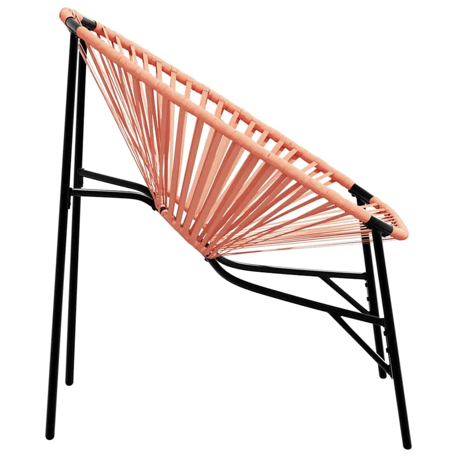 Chaise œuf de jardin noir et orange résine tressée - 5
