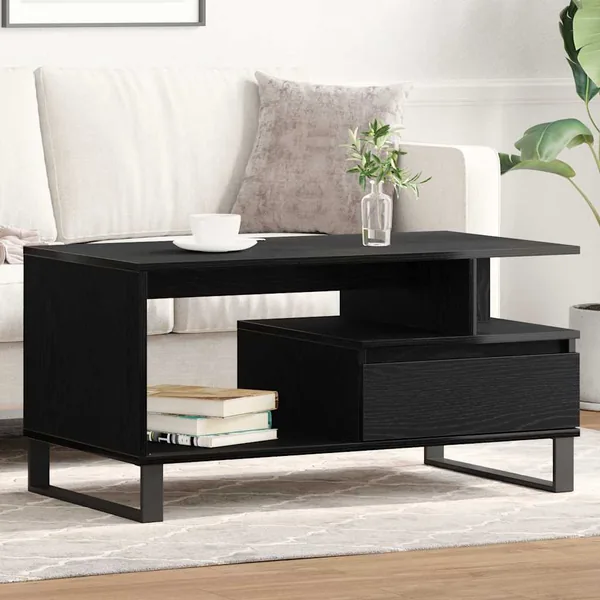 Table basse Chêne noir 90 x 49 x 45 cm Bois d'ingénierie