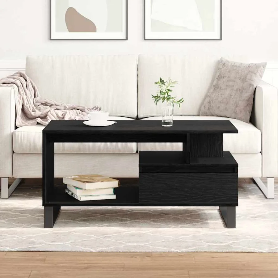 Table basse Chêne noir 90 x 49 x 45 cm Bois d'ingénierie - 4