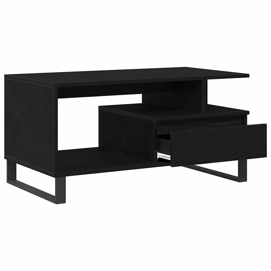 Table basse Chêne noir 90 x 49 x 45 cm Bois d'ingénierie - 5