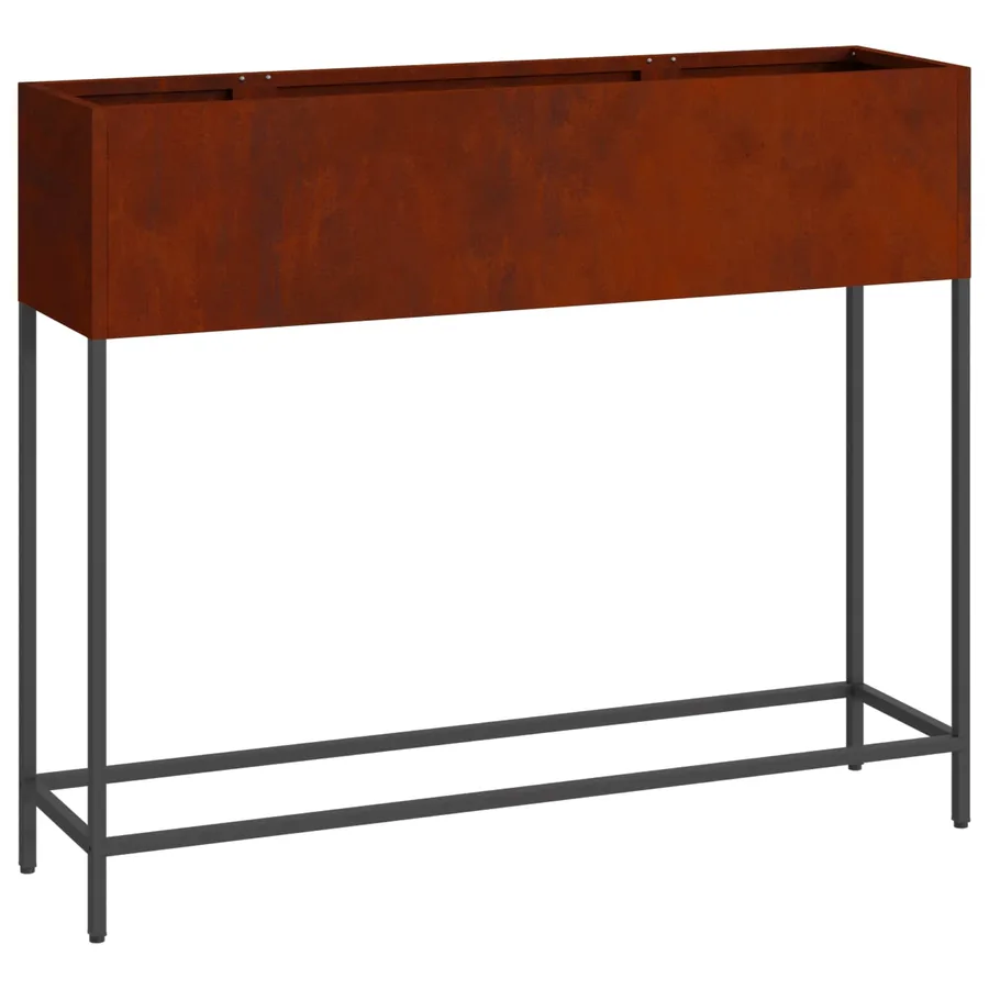 Bac de jardin surélevé Rouillé 100 x 26 x 82 cm Acier patiné - 2