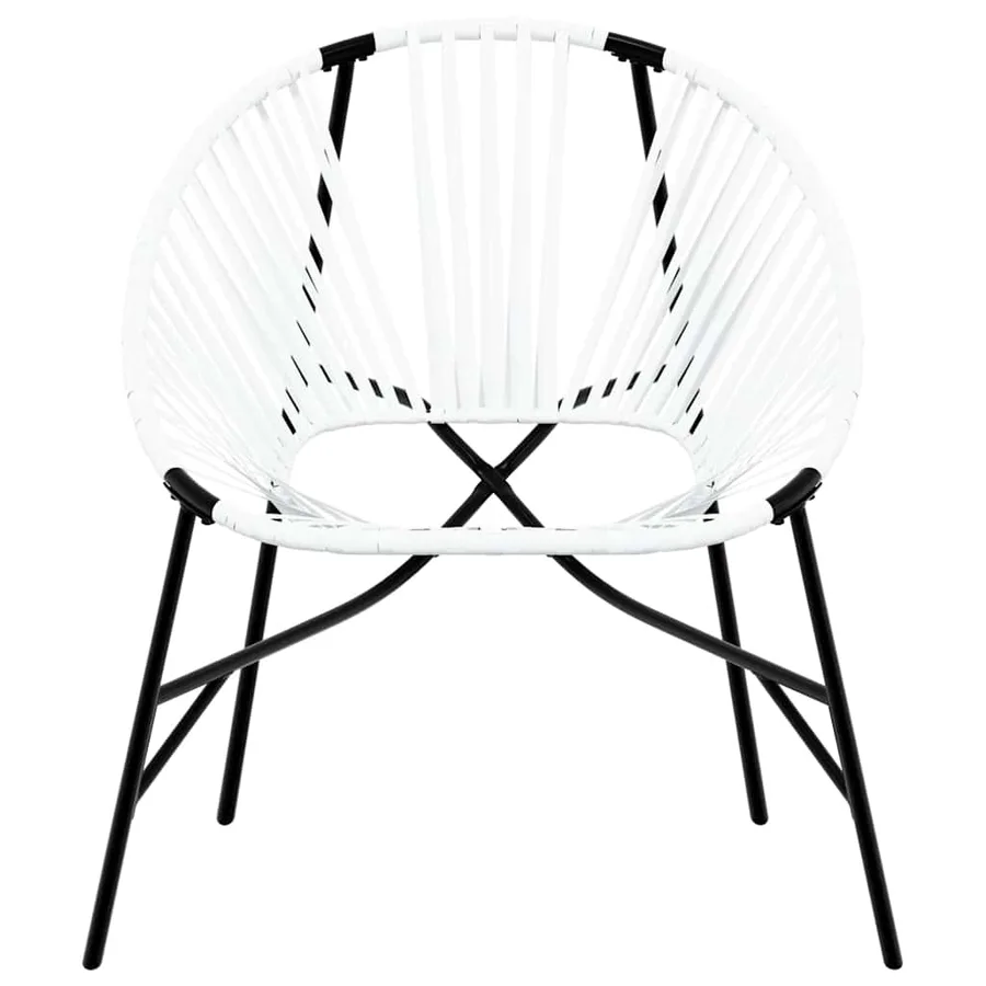 Lot de 3 Chaise de jardin noir et blanc résine tressée - 5