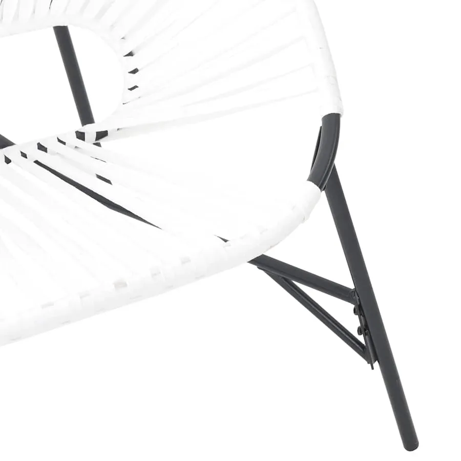 Lot de 3 Chaise de jardin noir et blanc résine tressée - 9