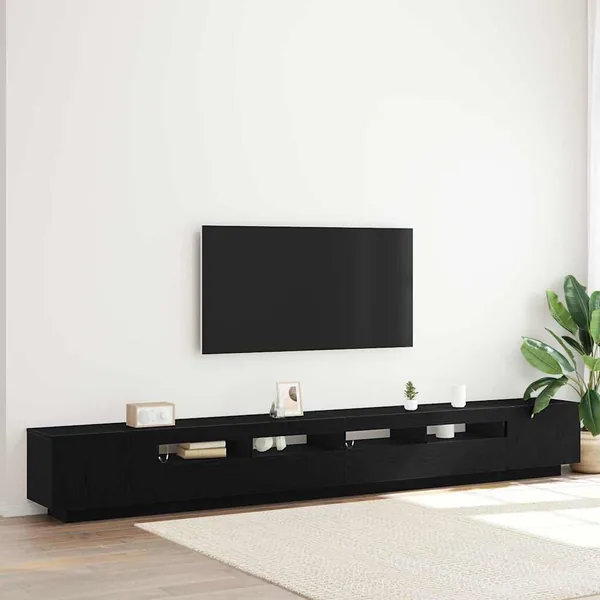 Ensemble meuble TV Montage mural 3 pcs Noir 300 x 35 x 40 cm