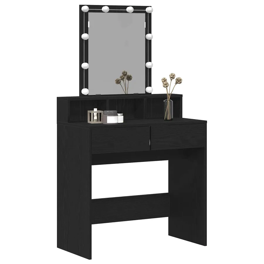 Coiffeuse Chêne noir 80 x 41 x 144,5 cm Bois d'ingénierie - 3