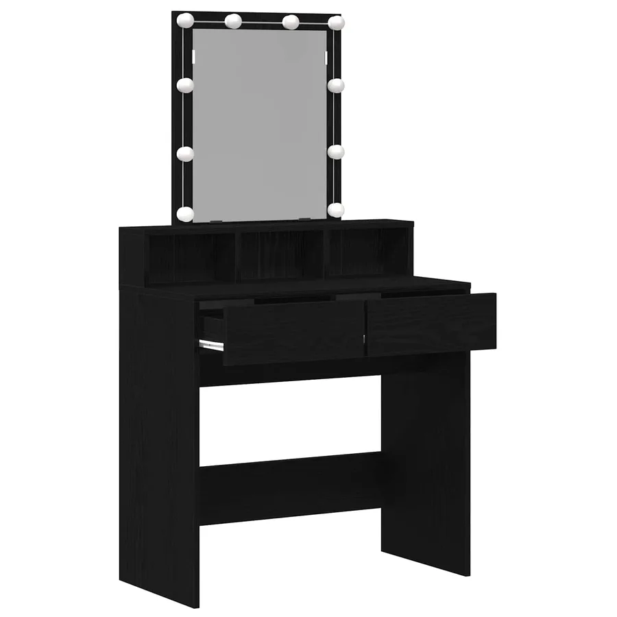 Coiffeuse Chêne noir 80 x 41 x 144,5 cm Bois d'ingénierie - 6