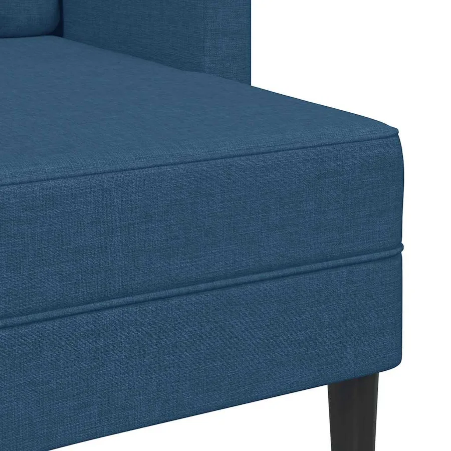 Canapé 2 places avec méridienne en L bleu 125 cm tissu - 7