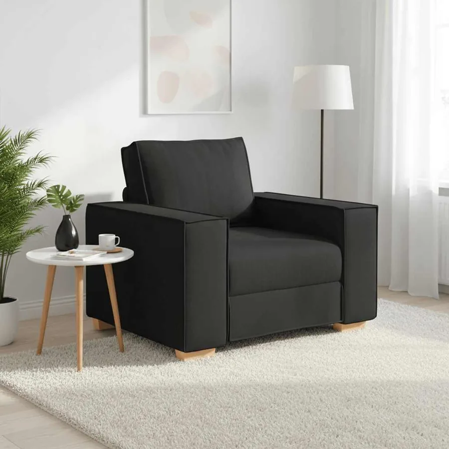 Canapé Fauteuil Noir 100x78x84 cm Tissu