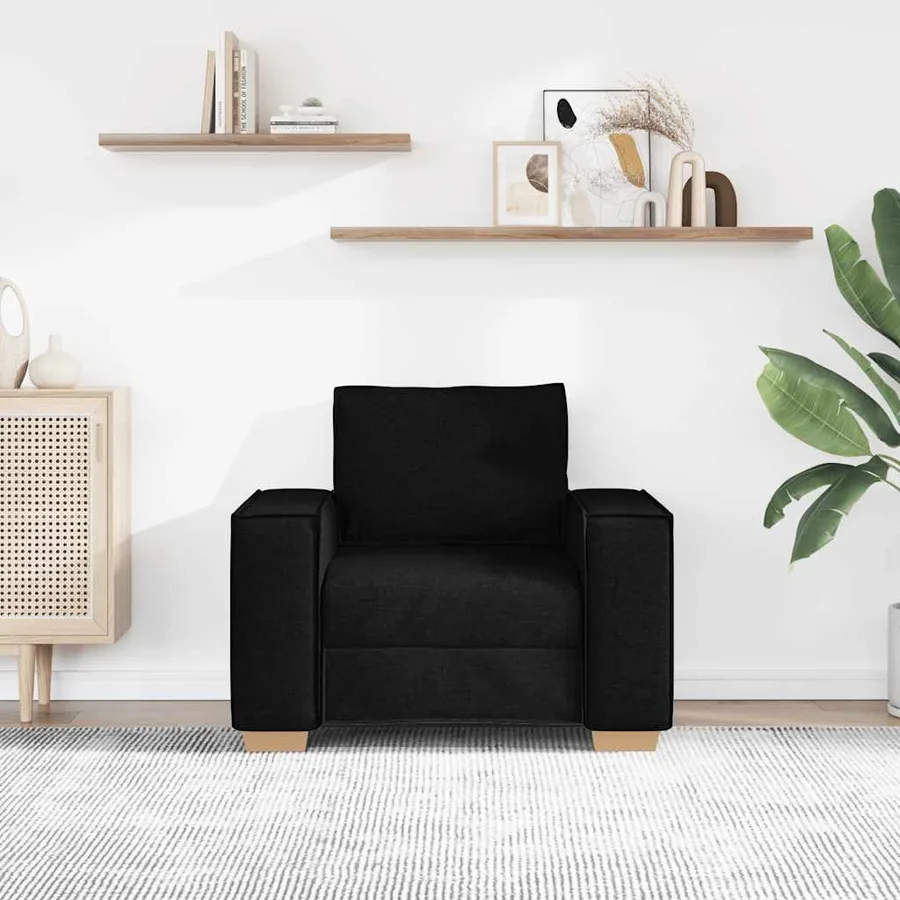 Canapé Fauteuil Noir 100x78x84 cm Tissu - 3