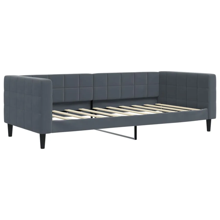 Lit de repos gris foncé 90x190 cm velours - 2