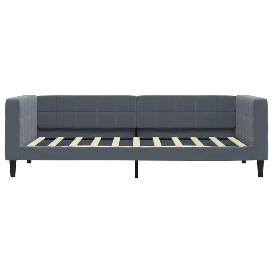 Lit de repos gris foncé 90x190 cm velours - 3