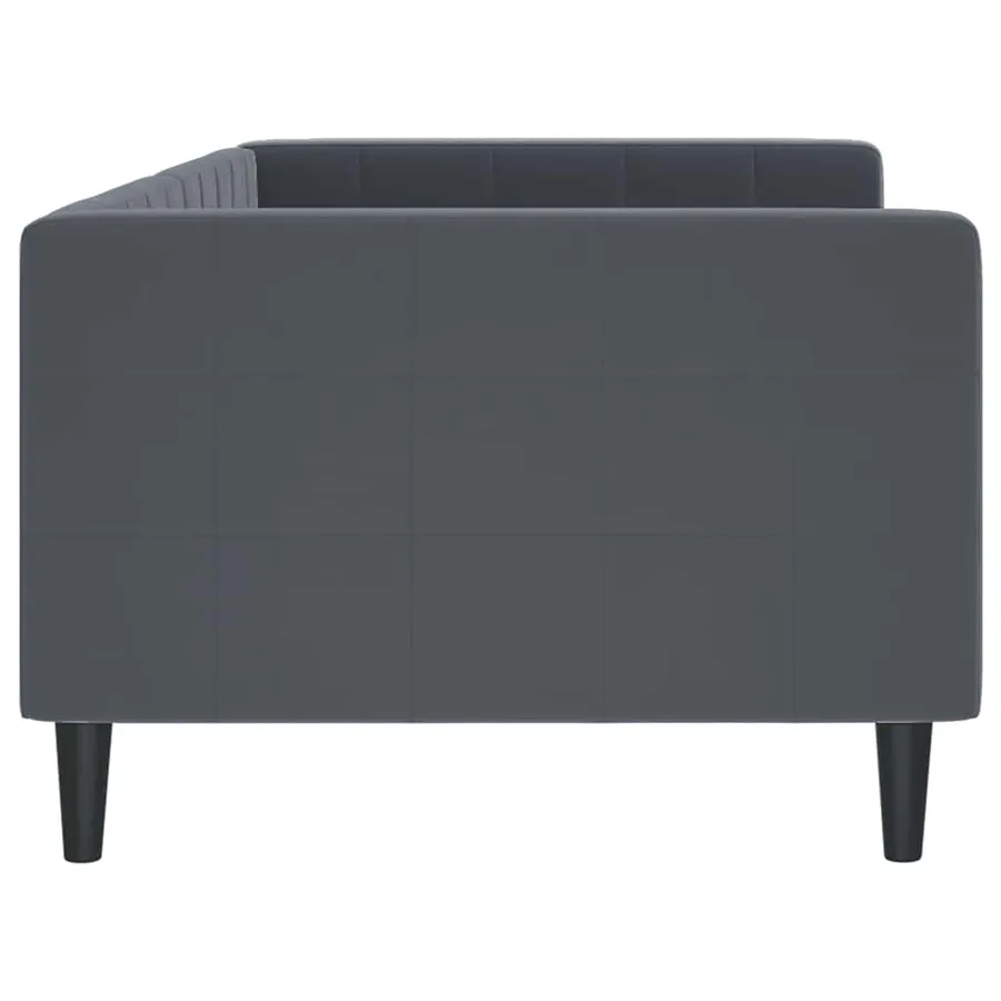Lit de repos gris foncé 90x190 cm velours - 4