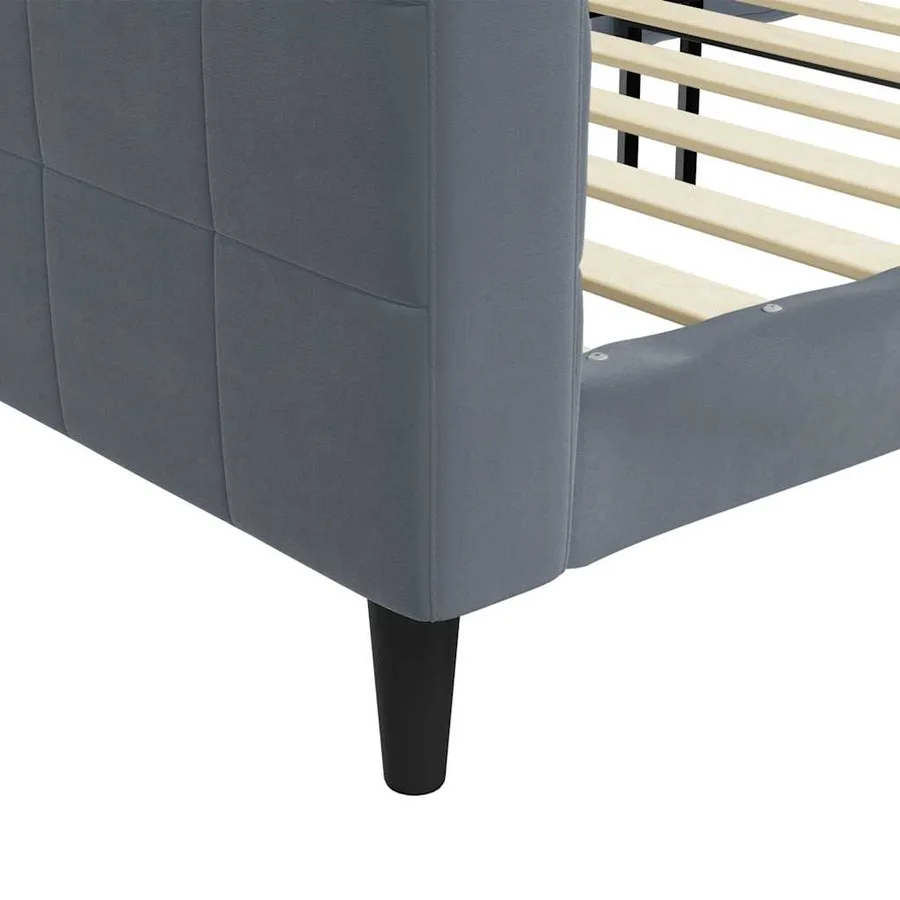 Lit de repos gris foncé 90x190 cm velours - 6