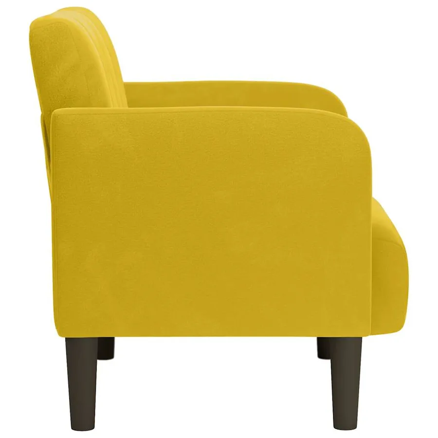 Fauteuil avec accoudoirs jaune 54 cm velours - 4