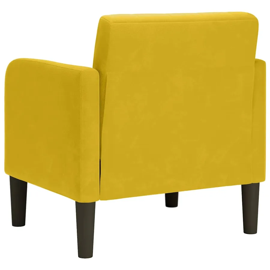 Fauteuil avec accoudoirs jaune 54 cm velours - 5