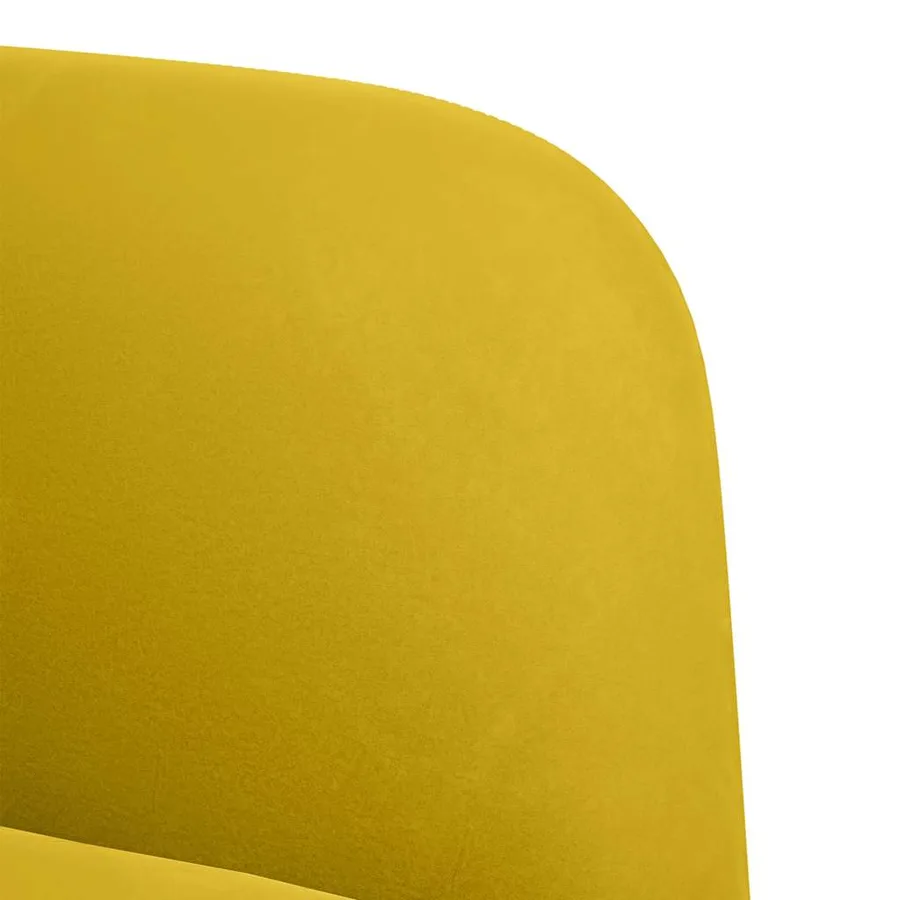 Fauteuil avec accoudoirs jaune 54 cm velours - 6