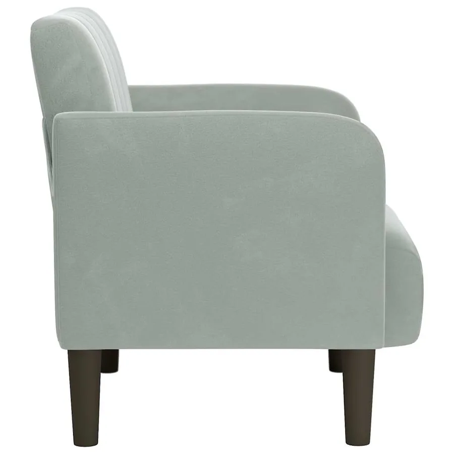 Fauteuil avec accoudoirs gris clair 54 cm velours - 4