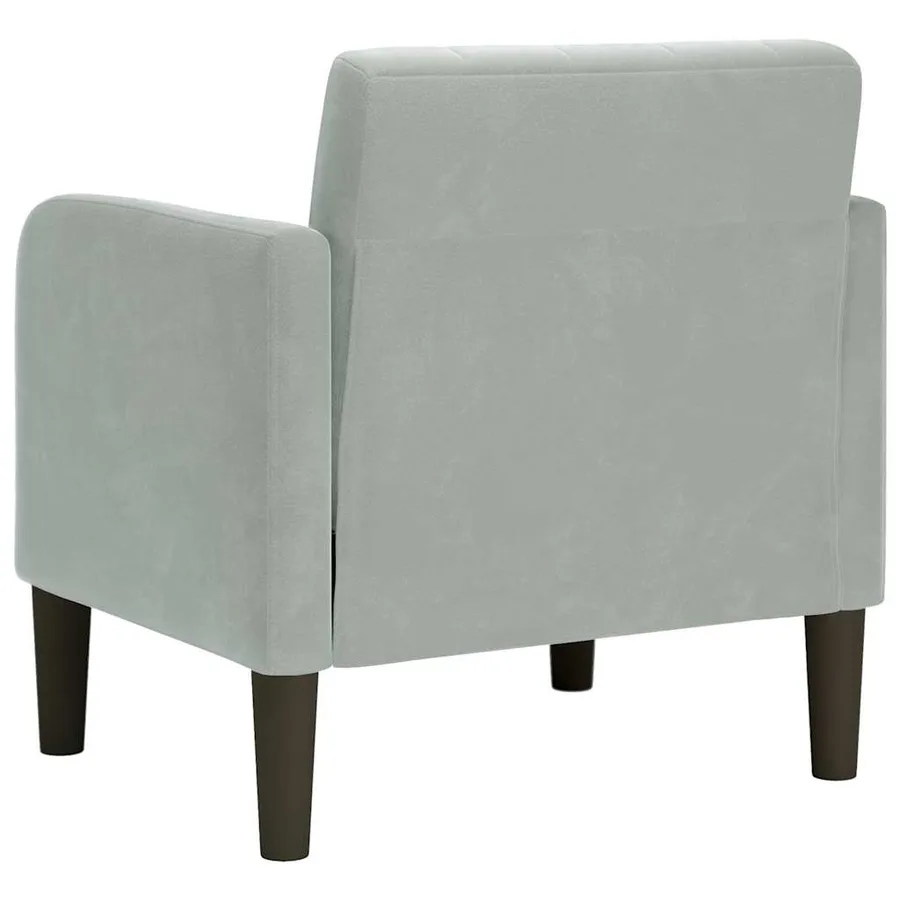 Fauteuil avec accoudoirs gris clair 54 cm velours - 5