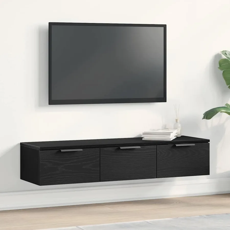 Meuble mural Chêne noir 102 x 30 x 20 cm Bois d'ingénierie