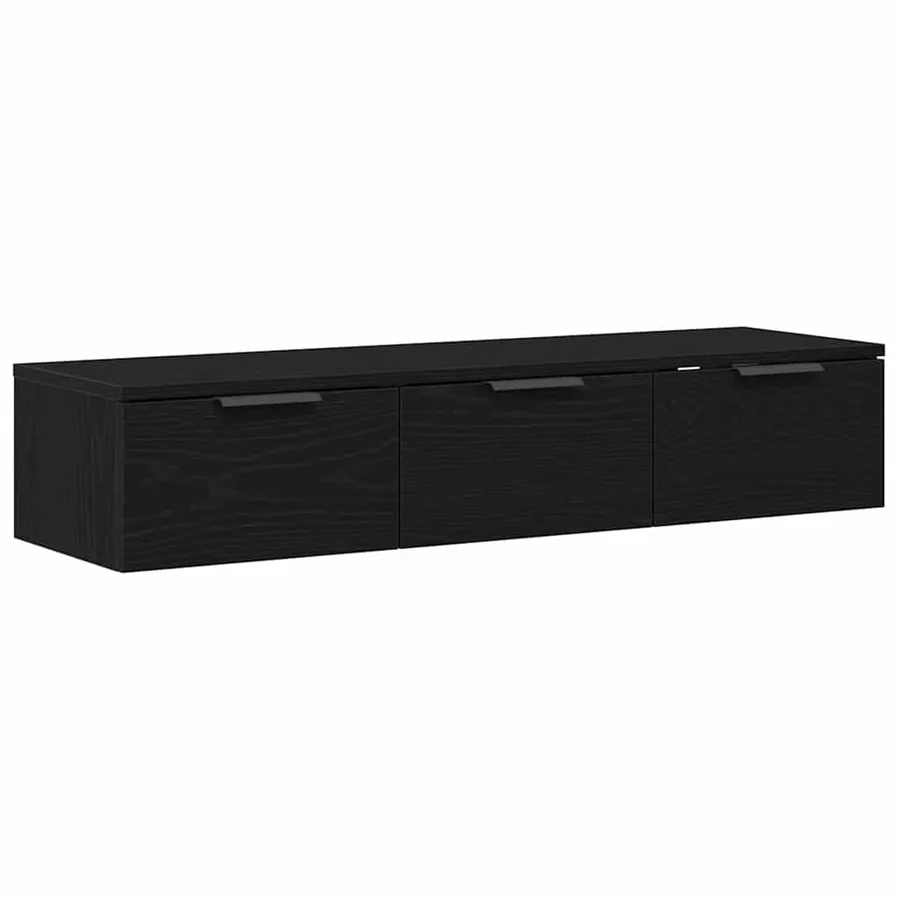 Meuble mural Chêne noir 102 x 30 x 20 cm Bois d'ingénierie - 5