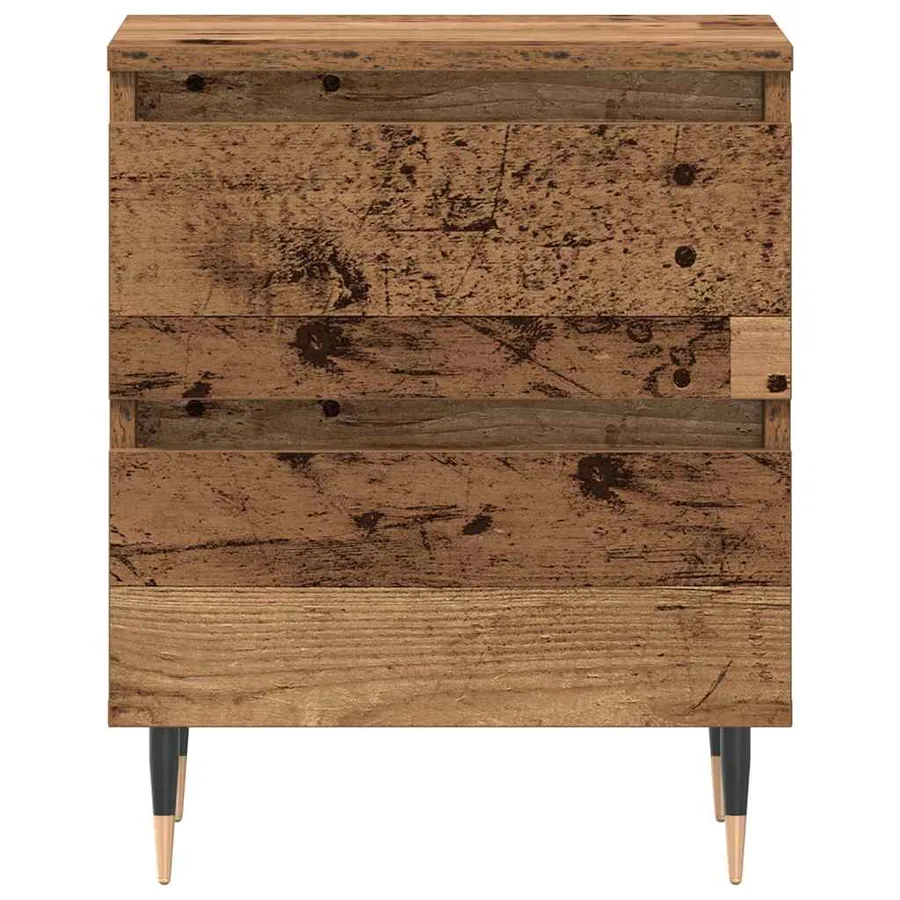 Cabinet de chevet avec tiroir 2 pcs Bois ancien 40 x 35 x 50 cm - 6