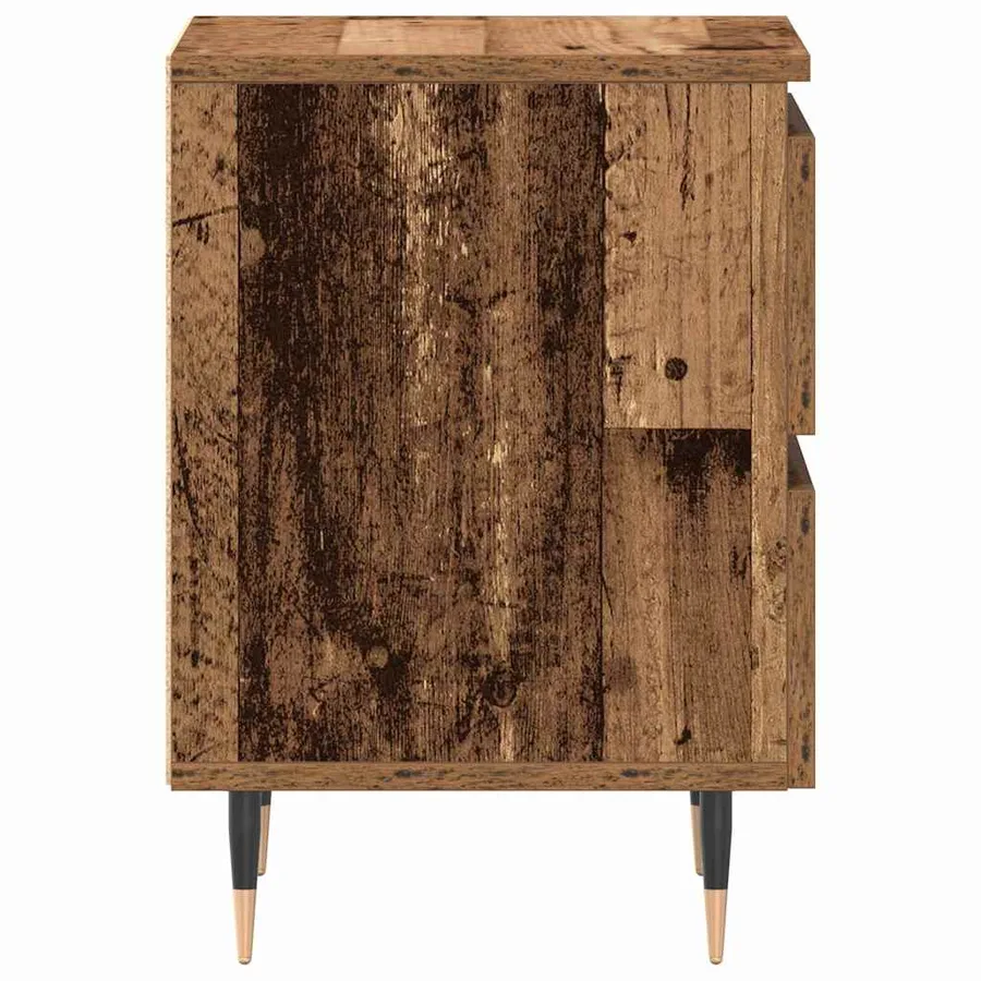 Cabinet de chevet avec tiroir 2 pcs Bois ancien 40 x 35 x 50 cm - 7