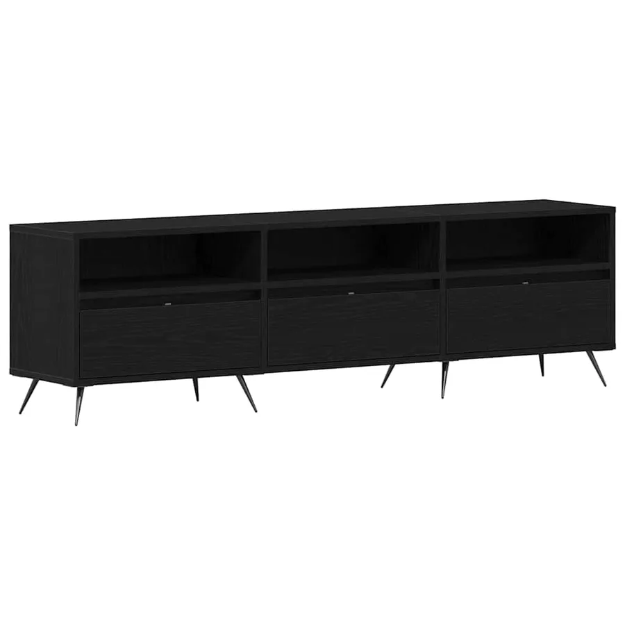 Meuble TV Chêne noir 150 x 30 x 44,5 cm Bois d'ingénierie - 2
