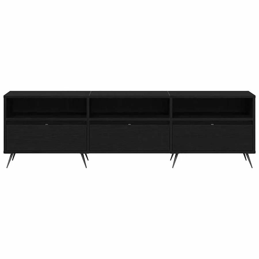 Meuble TV Chêne noir 150 x 30 x 44,5 cm Bois d'ingénierie - 6