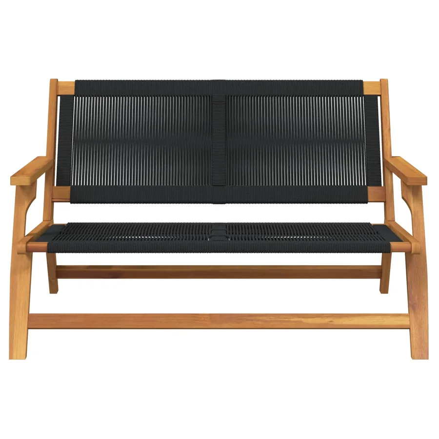 Banc de Relaxation de Jardin Noir Bois d'Acacia Massif - 2
