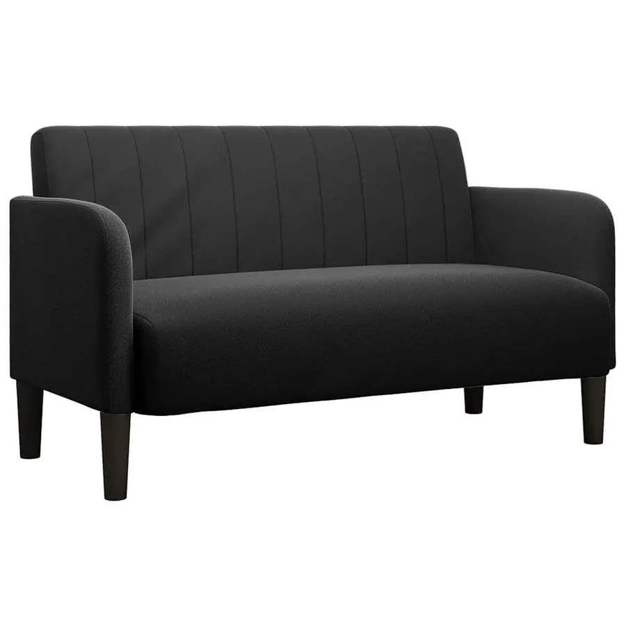 Canapé causeuse noir 109 cm velours - 2