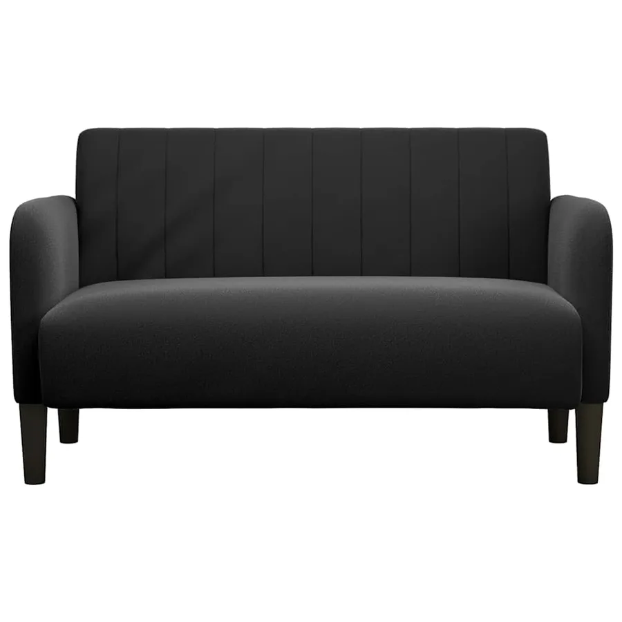 Canapé causeuse noir 109 cm velours - 3